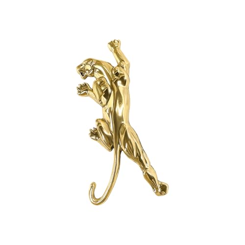Vintage Leopard Brooch Lapel Pin for Men Fashion Punk Animal Brooshes Pins Suit Jackets Coat Dress Backpacks Gothic Unique Cougar Boutonniere Corsage Jewelry for Boyfriend Father - color: Gold
