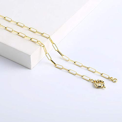 Lock Necklace for Women Paperclip Link Chain Padlock Necklace Non-Tarnish - color: Gold - 24 Inches Chain Necklace