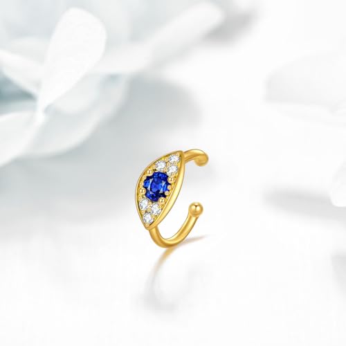 KECHO 14K Gold Ear Cuff Earrings Hypoallergenic Non Piercing Cartilage Earring Jewelry Gifts for Women - style: Evil Eye