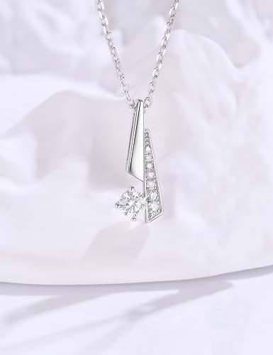 S925 Sterling Silver Chain Necklace for Women, 18 inch Adjustable, Classic, Fashionable, Versatile, Unique Safety Buckle Design, Silver Necklace Gift - color: Z-Pendant Necklaces
