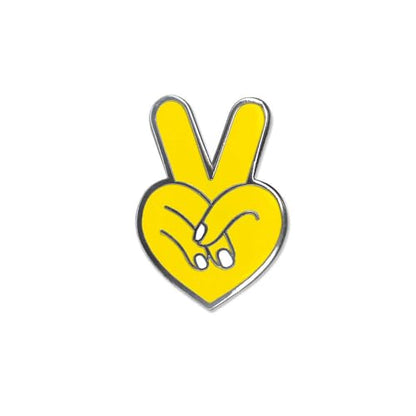 Inspirational Enamel Pin by LifeBeats | Cute Pin for Clothes, Jackets, Hats, Bags, and Lanyards | Hat Pin Comes with a Greeting Card | Lapel Pin with Sturdy Backing - style: Peace Heart