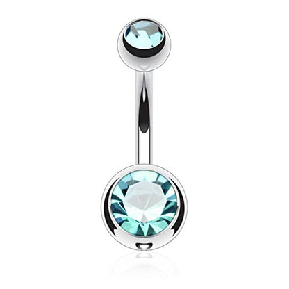 14GA Surgical Steel & Synthetic Opal Resin Belly Button Rings for Women | 3/8" Length, 5mm x 8mm Ball, Classic Look, Super High Quality - style: Titanium 6pcs AB, Blue, Clear, Pink, Aqua, Red