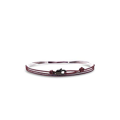 Made by Nami Surfer Anklet with Snap Hook Clasp Waterproof & Adjustable Thin String Ankle Bracelets for Women and Men Handmade Jewelry for Beach and Music Festival Accessories - color: Ruby Red Black