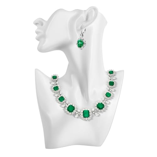 Flexzion Jewelry Bust Display Stand - White Resin Mannequin Earring Stand for Selling & Displaying - Necklace Bust Display Holder for Show, Boutique, Small Business & Retail - color: White