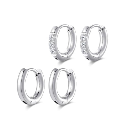 Small Hoop Earrings for Women, Stainless Steel Huggie Hoop earrings, 18G | 2/4/6 Pairs, 6mm/8mm/12mm Small Hoop Earrings, Lobe Helix Conch Tragus Daith Rook Cartilage Piercing Jewelry,Gold Silver - color: Silver-2 pairs-6mm