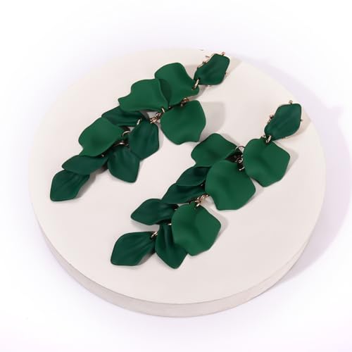 MOLOCH Flower Jewelry Sets for Women Rose Flower Petal Necklace Earrings Bracelets Set Layered Statement Accessories Summer Beach Party Jewelry Gifts - color: Green