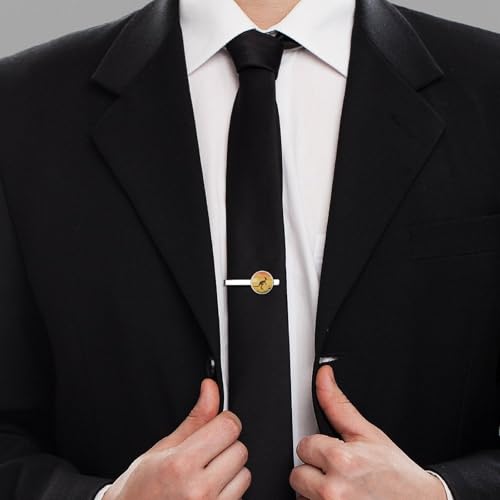 Tie Clip for Men, Tie Bar Cufflinks Set, Copper Necktie Clip And Shirt Cuff Links for Business Wedding Gift - color: Kangaroo Sunset