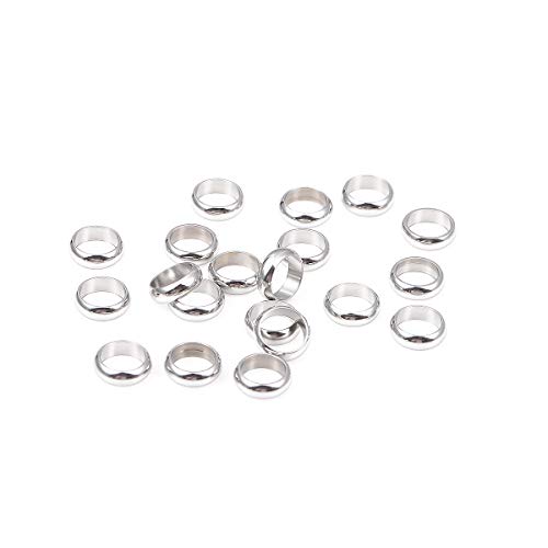 Stainless Steel Spacer Beads 8x2.5mm Rondelle Loose Charm Caps Beads for DIY Jewelry Making 50pcs with 6mm Hole - color: 8x2.5mm 6mm