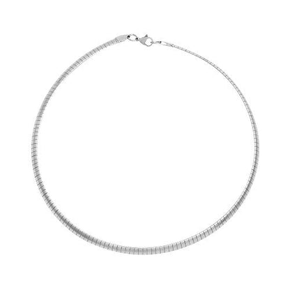 Italian Omega Chain Necklace - color: Silver, size: 6mm