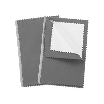 PATIKIL 5.9"x7.9" Jewelry Cleaning Cloth, 2 Pack Double-Sided Fleece Polishing Cloth for Gold, Silver and Jewelry, Dark Gray - color: Dark Gray, size: 5.9"x7.9"