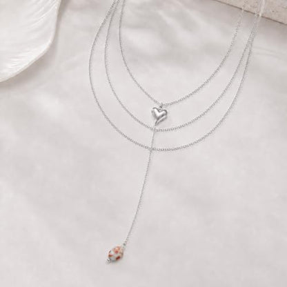 Mchic Gold Necklace for Women Dainty Long Lariat Necklace 18K Gold/Silver Plated Y-Shaped Pendant Necklaces Minimalist Layered Drop Necklaces Trendy Jewelry Gift - color: Silver2