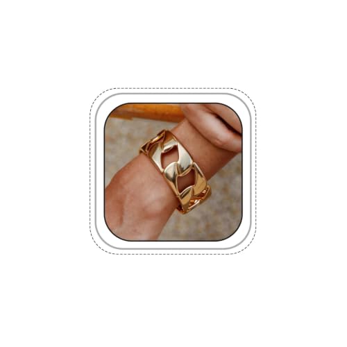 Gold Chunky Interwoven Hollow Cuff Bracelet for Women, Y2k Vintage Geometric Circular Wide Open Bangle Bracelet Trendy Statement Jewelry Punk Party Gifts - color: Golden