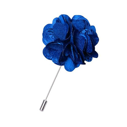 JEMYGINS Mens Paisley Bow Tie and Lapel Pin Necktie Pocket Square and Tie Clip with Sets for Business Casual 4PCS - color: Royal Blue