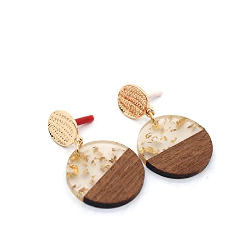 Retro Wooden Resin Geometric Bar Drop Dangle Earrings Layered Leopard for Women Polymer Clay Lightweight Statement Jewelry - style: 10