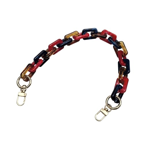 Acrylic Resin Chain for Purse,Handbag Decoration Chain Strap,Bag Accessories Chain Charms - color: Series 6/Square Double/Blue Red