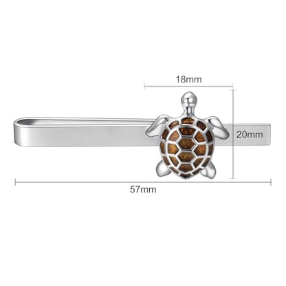 Christmas Tie Clips for Men 14k Gold Plated Silver Tie Pins with Cute Animal Deer/Lion/Dog/Cat Tie Bars Necktie Suit Tie Accessories Jewelry - style: Sea Turtle Tie Clips