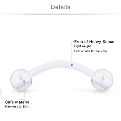 SCERRING 16G Eyebrow Rings Clear CZ Tragus Helix Rook Daith Earrings Lip Ring Barbell Body Piercing Jewelry Retainer 6mm 8mm 10mm - style: 20PCS - 10mm