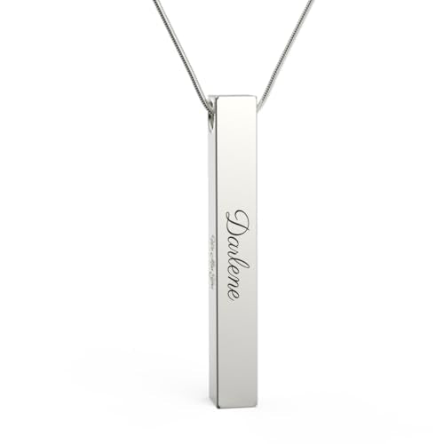 GetUrns Custom Engraved Necklace Handmade Memorial Jewelry Gift - color: Silver