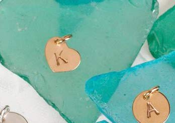 EFYTAL Extra Initial, Tiny 8x10mm Sterling Silver or Gold Filled Heart Shaped Charm, Add Custom Initial to Any Necklace, Dainty Add-On Charms, No Chain Included