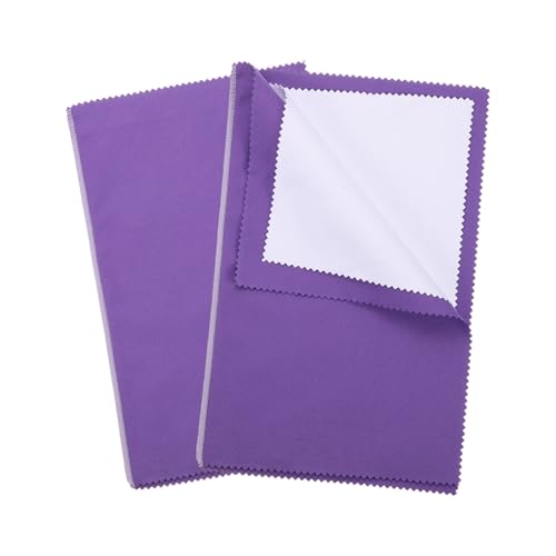 PATIKIL 9.8"x12.6" Jewelry Cleaning Cloth, 2 Pack Double-Sided Fleece Polishing Cloth for Gold, Silver and Jewelry, Dark Purple - color: Dark Purple, size: 9.8"x12.6"