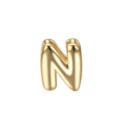 Initial Pendant Gold DIY Name Necklace Accessories Suitable for 1mm Chain - style: Letter-N