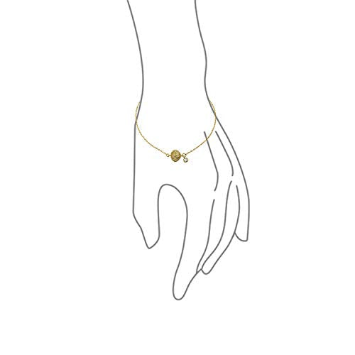 Bling Jewelry Nautical CZ Seashell Anklet Charm Ankle Bracelet Gold Plated .925 Sterling Silver Adjustable