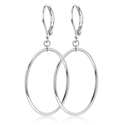 Silver Large Big Circle Hoop Dangle Earrings for Women Hypoallergenic - style: Silver 70mm