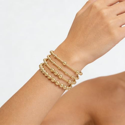 Dainty Gold Plated Pearl Crystal Beaded Bracelets Set for Women 14K Gold Plated Bead Pearl Beads Bracelet Stackable Paperclip Link Chain Bracelets Gold Plated Bracelets for Women Trendy Jewelry - color: Style9-multi layer1-4pcs