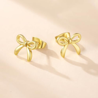 Gold Bow Earrings for Women, Long Tassel Chain Drop Earrings, Trendy Small Bow Earrings, Ribbon Waterfall Dangling Earrings, Pearl Bow Earrings, Sparkly Elegant Bowknot Preppy Jewelry Gifts for Women - color: Style-X