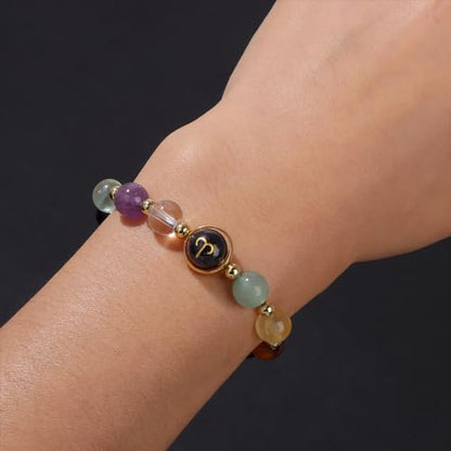 Zodiac Bracelets for Women 12 Constellations Healing Crystal Stone Beads Bracelet Birthday Zodiac Gifts Horoscope Spiritual Bracelet - color: Aries