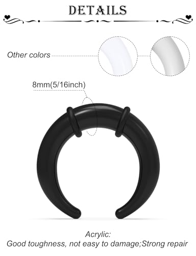 14-00G Ears Gauges Tunnels Plugs for Women Acrylic Buffalo Pincher Ear Gauge Septum Stretching Kit Nose Piercing Kit Earring Expander Stretcher Earrings Piercing Jewelry for Women Men - style: 0G Tapers