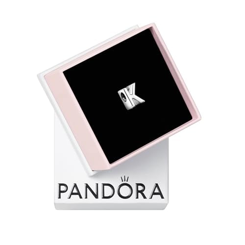 Pandora Alphabet Charm - Compatible Moments - Gift for Her - Made with Sterling Silver - with Gift Box - style: Letter K