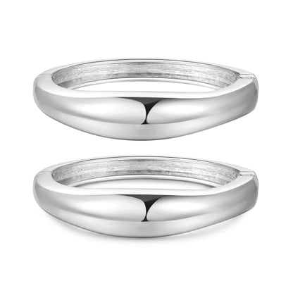 2pcs Gold Bangle Bracelets for Women, Trendy Hinged Cuff Open Wide Chunky Gold Bracelet Stack Arm Cuff Jewelry for Women - color: E-Silver Bangle