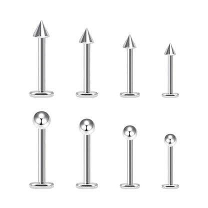 BLISI G23 Solid Titanium Eyebrow Piercing Jewelry, Gold Black Rose Gold Silver Pink Rainbow Eyebrow Rings 16G Curved Barbell,Tiny Vertical Labret Lip Jewelry Rook Piercing Jewelry for Women and Men - color: Silver 3