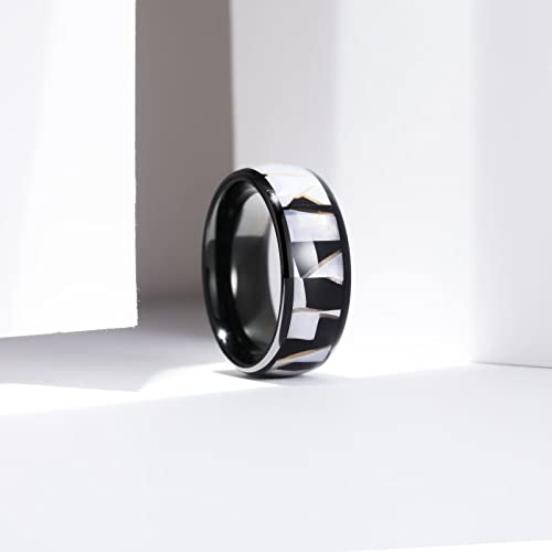 King Will 4mm 6mm 8mm Tungsten Carbide Wedding Band for Men Size 5-15 - color: Light Blue 8mm