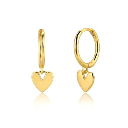 Valentines Day Earrings for Women Heart Earrings for women Gold Silver Heart Huggie Hoop Dangle Drop Earrings Small Simple Hypoallergenic Jewelry - color: A:Gold Heart Earrings
