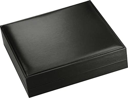 Black Big Necklace Chain Jewelry Gift Box Luxury Soft Touch PU Leather | A large pendant storage holder case for women men wedding engagement giftgiving(not big enough for chunky necklaces) - color: Black PU Big Necklace Box