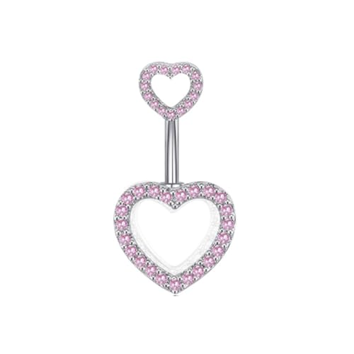 COLORFUL BLING 14G Dangle Butterfly Belly Button Rings,Stainless Steel Belly Rings,925 Sterling Silver CZ Opal Belly Body Piercing Jewelry for Women - color: F