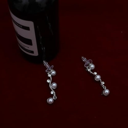 Bridal Pearl Choker Necklace Earrings Bracelet Wedding Crystal Jewelry Set for Women Brides Bridesmaid Prom - color: White-Platinum Plated