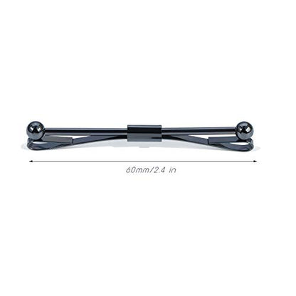 3PCS Men's Classic Tie Clips - Shirt Collar Clip Bar for Necktie - Gold, Silver, Black Tone - Tie Pins, Collar Holder - style: 60mm Length Ball Head