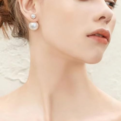 Big Pearl Stud Earrings White Round Pearls Earrings Fashion Design Faux Pearl Charm Jewerly - style: style 2