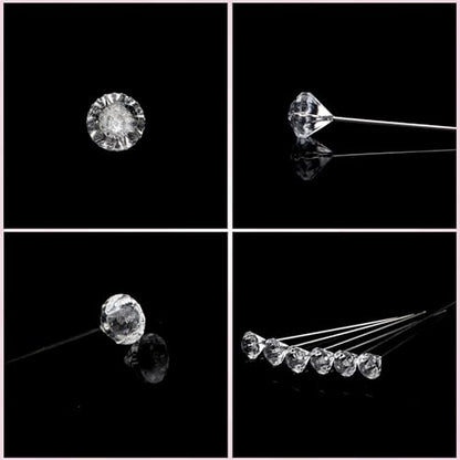 200 Pcs Diamond Bouquet Pins 2 Inches Corsage Pins Flower Pins Rhinestones Crystal Head Pins Straight Head Pins Clear Flower Pins for Wedding Bouquet Decoration Jewelry DIY Craft