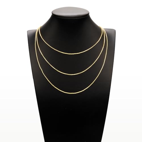 YOUBEIYEE 10 Pieces 18K Gold Plated Oval Jewelry Making Chains | Necklaces Bulk with Extender Chains - color: Gold Oval