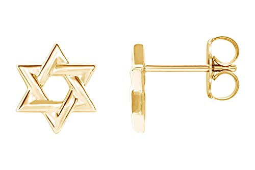 AFFY 14K Gold Plated 925 Sterling Silver Plain Minimalist dainty Stud Earrings Jewelry For Her Women Birthday Gift - color: Star