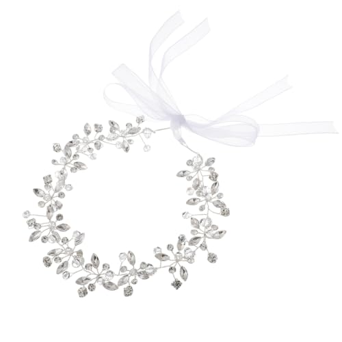 Crystal Bridal Headband Flower Girl Headpiece Silver Wedding Headpieces | Sparkling, Rhinestone Flower Girl Hair Accessory for Wedding Birthday Party First Communion