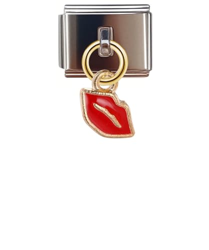 Italian Bracelet Charms,Compatible for 9mm Italian Charm Bracelets for Women,Men,Dangle,Pendant,Beautiful Lips,Kiss,Sexy,Love .ICG210