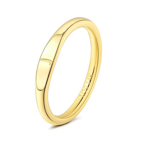 Gold Initial Rings for Women Non Tarnish Thumb Rings for Teen Girls 14K Gold plated for Women - color: J