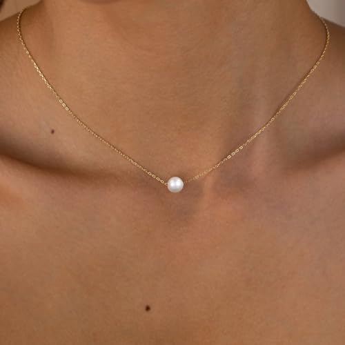 Charm Necklaces for Women,14k Gold Plated Waterproof Dainty Choker Necklace Summer Seashell Pearl Beach Cute Necklaces Set Fashion Jewelry Gift - style: Pearl 2