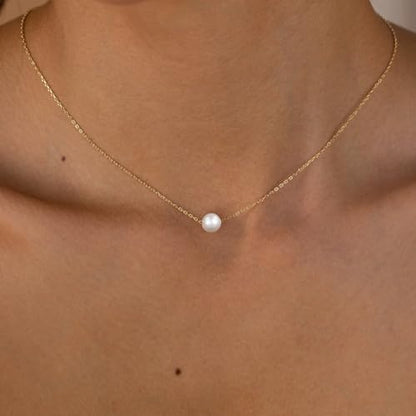 Charm Necklaces for Women,14k Gold Plated Waterproof Dainty Choker Necklace Summer Seashell Pearl Beach Cute Necklaces Set Fashion Jewelry Gift - style: Pearl 2