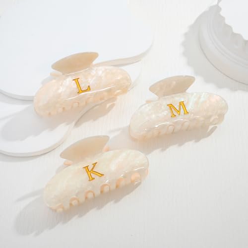 LILIE&WHITE Acrylic Letter Hair Clips For Women Stylish L Monogram | Alphabet Hair Clip Fashion Glitter Claw Clips Elegant And Durable Hair Accessory Large Hair Clips L - color: HC22539L